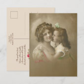 Sepia Moeder en Dochter Foto Feestdagenkaart (Voorkant / Achterkant)