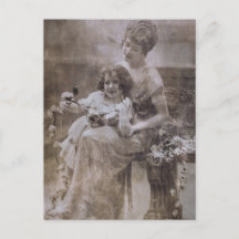 Sepia moeder en kind portret