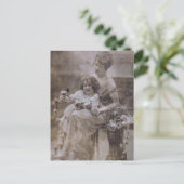 Sepia moeder en kind portret Briefkaart (Staand voorkant)