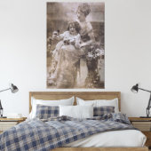  Sepia moeder en kind portret Canvas Afdruk (Insitu (Slaapkamer))