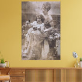  Sepia moeder en kind portret Canvas Afdruk (Insitu (Woonkamer))