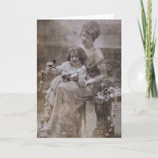  Sepia moeder en kind portret Kaart (Voorkant)