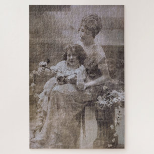 Sepia moeder en kind portret Legpuzzel