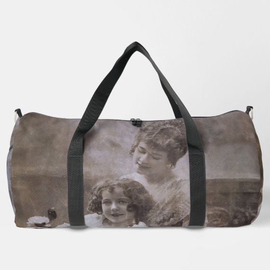  Sepia moeder en kind portret Plunjezak (Achterkant)