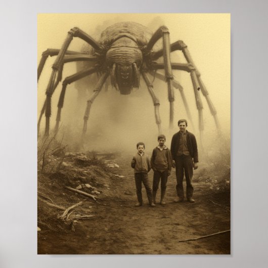  Sepia Monster: Oud 1900 kolossaal schepsel Poster (Voorkant)