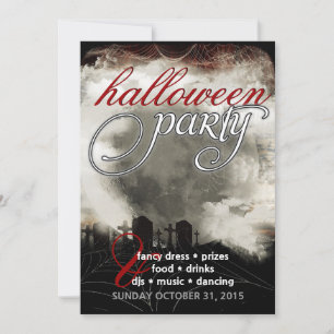 Sepia Moon begraafplaats Dreams Halloween Party no Kaart