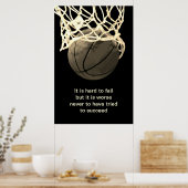  Sepia Motivatie Citaat Basketball Poster (Keuken)