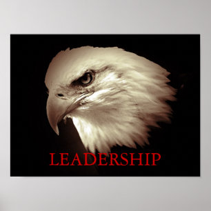 Sepia Motivatie Leiderschap Eagle Eyes Poster