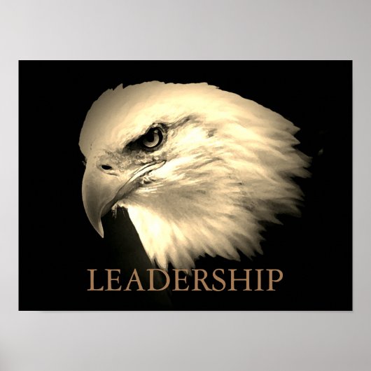  Sepia Motivatie leiderschap Eagle Eyes Poster (Voorkant)