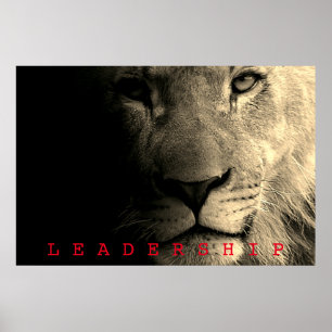 Sepia Motiverend Leiderschap Koning Leeuw Poster