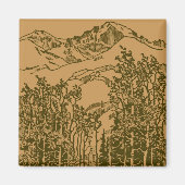 Sepia Mountains en Forest Magneet (Voorkant)
