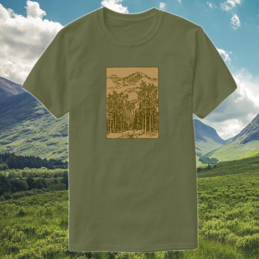 Sepia Mountains en Forest T-shirt