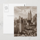 Sepia New York City Briefkaart (Voorkant / Achterkant)