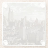 Sepia New York City Glazen Onderzetter (Achterkant)