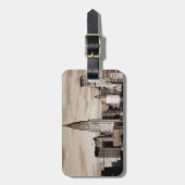 Sepia New York City Ink Sketch Bagagelabel (Voorkant verticaal)