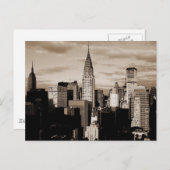 Sepia New York City Ink Sketch Briefkaart (Voorkant / Achterkant)