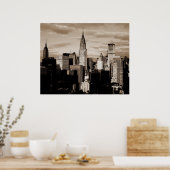 Sepia New York City inkschets poster (Keuken)