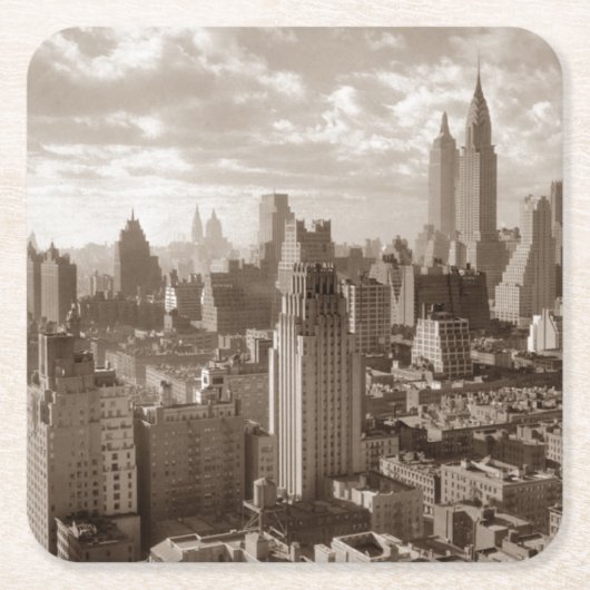 Sepia New York City Kartonnen Onderzetters (Voorkant)