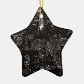 Sepia New York City Night Skyline Keramisch Ornament (Links)