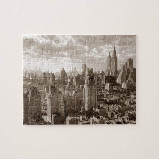 Sepia New York City Old  Retro Legpuzzel (Horizontaal)