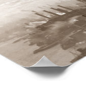 Sepia New York City Panoramisch Poster Print (Hoek)