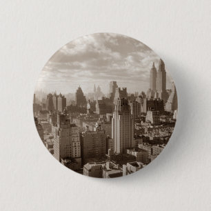 Sepia New York City Ronde Button 5,7 Cm