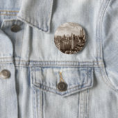 Sepia New York City Ronde Button 5,7 Cm (In situ)