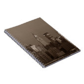 Sepia New York City Silhouet Notitieboek (Rechterzijde)