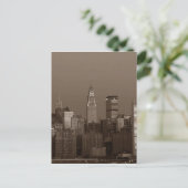 Sepia New York City Skyline Briefkaart (Staand voorkant)