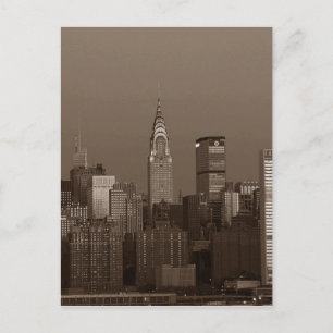 Sepia New York City Skyline Briefkaart