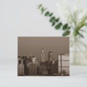 Sepia New York City Skyline Briefkaart (Staand voorkant)