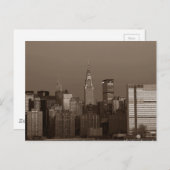 Sepia New York City Skyline Briefkaart (Voorkant / Achterkant)