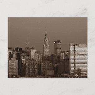 Sepia New York City Skyline Briefkaart