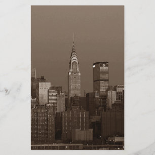 Sepia New York City Skyline Briefpapier