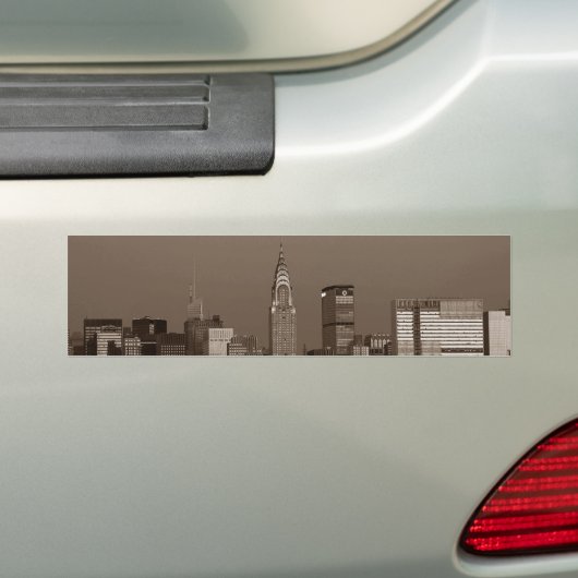 Sepia New York City Skyline Bumpersticker (Op auto)
