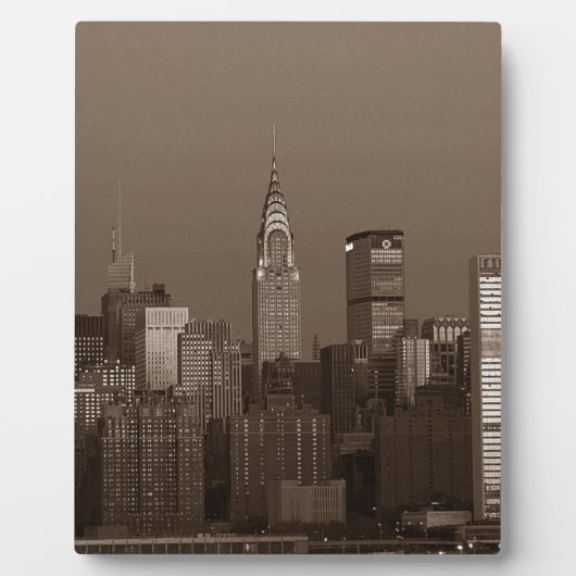 Sepia New York City Skyline Fotoplaat (Voorkant)