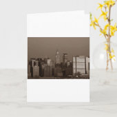Sepia New York City Skyline Kaart (Gele Bloem)