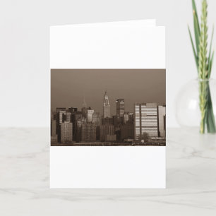 Sepia New York City Skyline Kaart