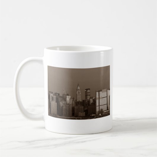 Sepia New York City Skyline Koffiemok (Links)