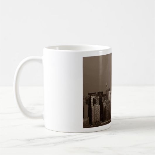 Sepia New York City Skyline Koffiemok (Links)