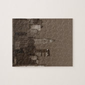 Sepia New York City Skyline Legpuzzel (Horizontaal)