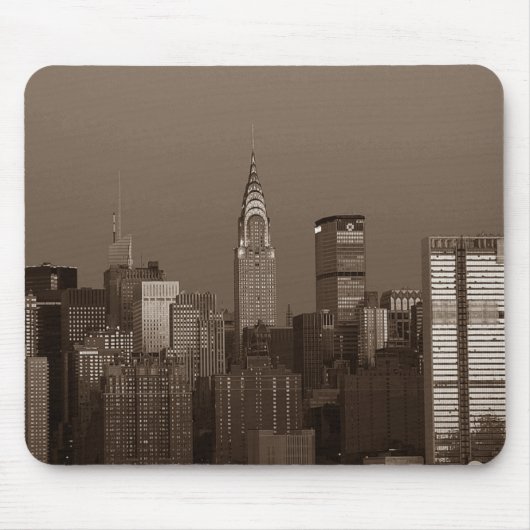 Sepia New York City Skyline Muismat (Voorkant)