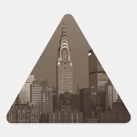 Sepia New York City Skyline Sticker (Voorkant)