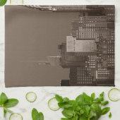 Sepia New York City Skyline Theedoek (Gevouwen)