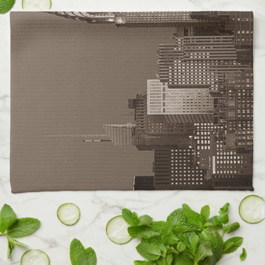 Sepia New York City Skyline Theedoek