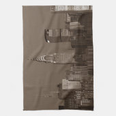 Sepia New York City Skyline Theedoek (Verticaal)