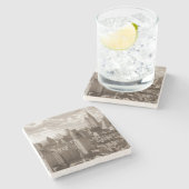 Sepia New York City Stenen Onderzetter (Zijkant)