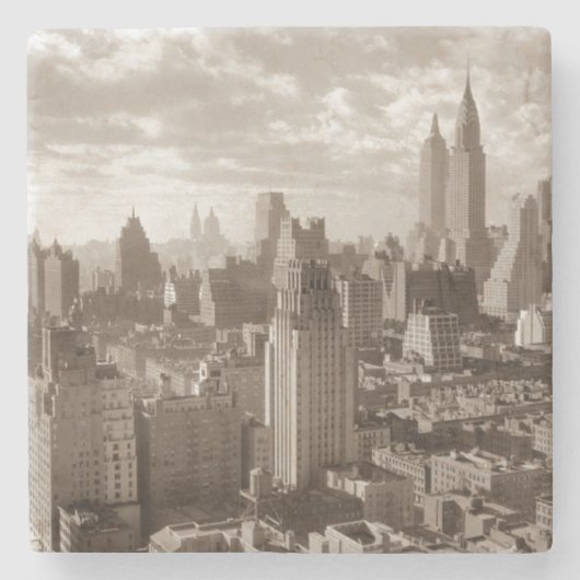 Sepia New York City Stenen Onderzetter (Voorkant)