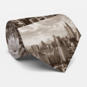 Sepia New York City Stropdassen (Opgerold)