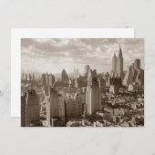 Sepia New York City Uitnodiging (Voorkant / Achterkant)
